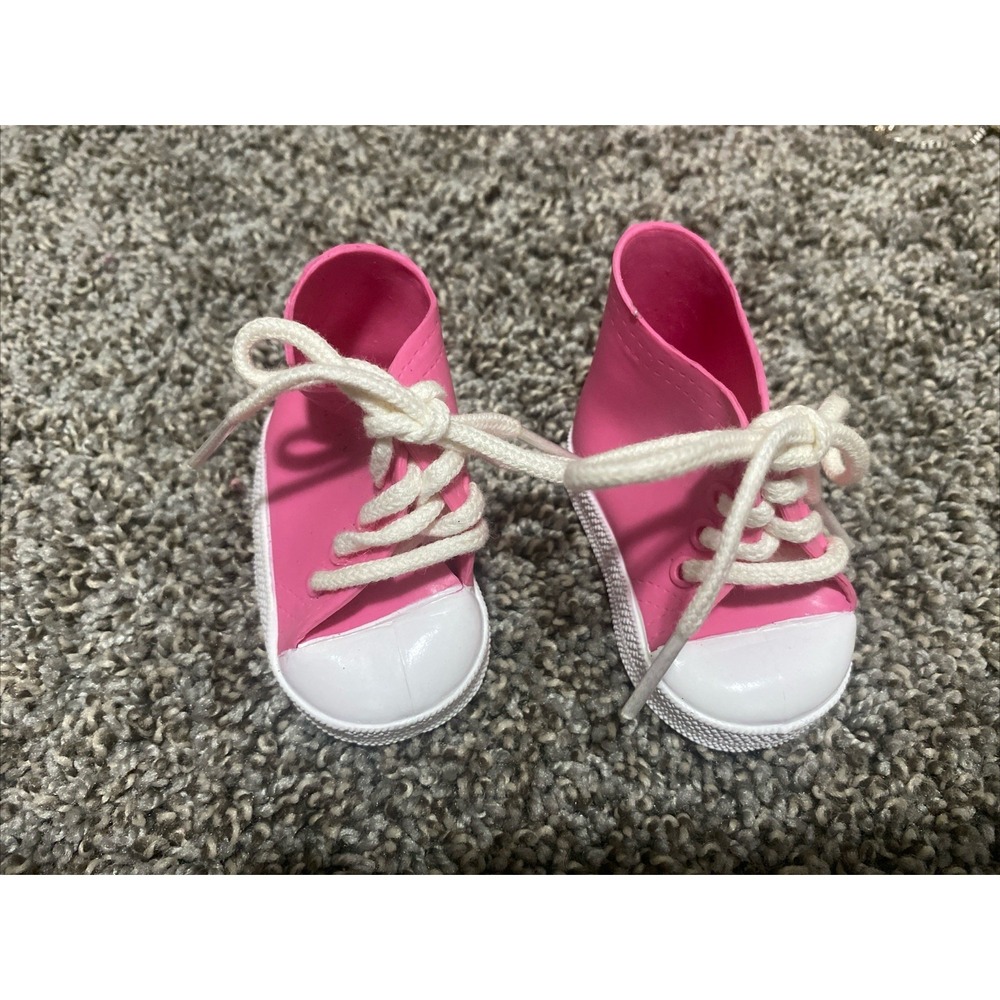Pink & White Sneakers Alexander Doll Shoes For An 18 inch Doll